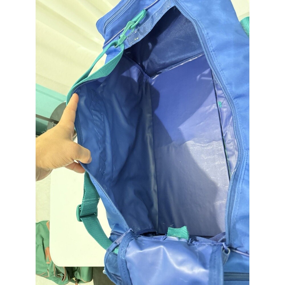 Vintage Adidas Large Sports Equipment Duffle Bag Blue Large Logo Rare HTF - Picture 8 of 11
